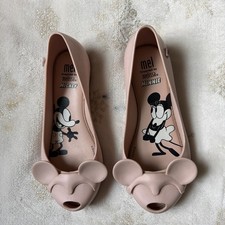 Melissa Mickey  Minnie Pink Open Toe Flats Youth Girls Size 13