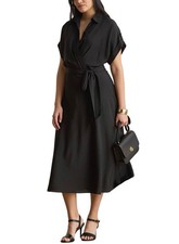 Lauren Ralph Lauren Womens Plus Size Collared Neck Dress 18W Black - NWT
