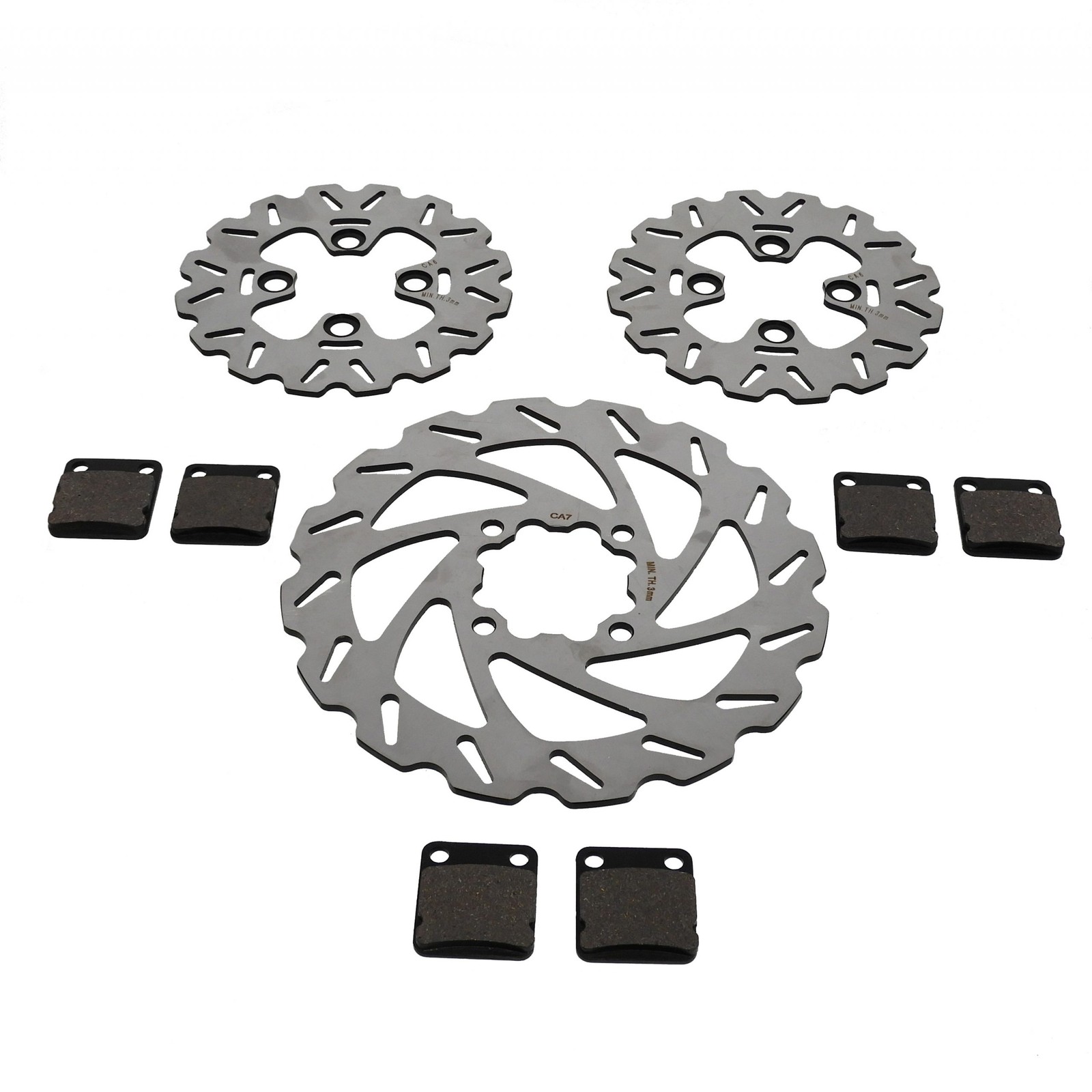 Front & Rear Sport Brake Rotors & Brake Pads Yamaha YFZ350 350 Banshee 1990-2006