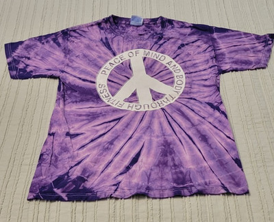 Rockwell Collins Men's Tye Dye Purple T Shirt M Recreation Center Cedar Rapids