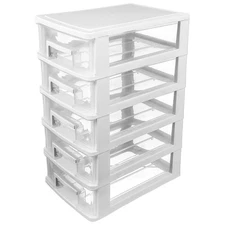 5 Drawer Plastic Storage Organizer, Clear Drawer Plastic Storage For Home Bat...