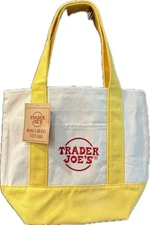 Trader Joe’s Mini Canvas Tote Bag - Yellow - NWT