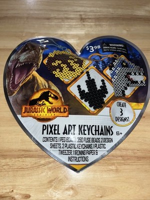 Jurassic World Pixel Art Keychains Kit Creates 3 Designs