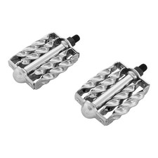 LOWRIDER BICYCLE DOUBLE SQUARE TWISTED PEDAL IN CHROME COMPATIBLE W/ 1/2 CRANK