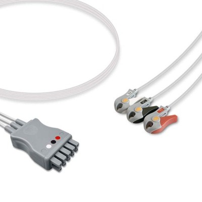 3-Lead ECG Cable GE Multi-Link Grabber AHA | EL-MQ3-90G-A