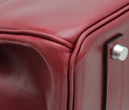 Hermes Vintage Garance Box Calf Birkin 35 Rouge Bag PHW - Picture 7 of 13