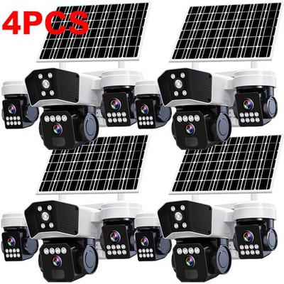 1-4PCS Solar Battery Powered Wireless WiFi Pan/Tilt Home Security Camera CCTV US