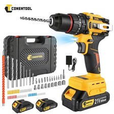 2 Battery 21V Cordless Drill Combi Driver Brushless Power Electric Screwdriver