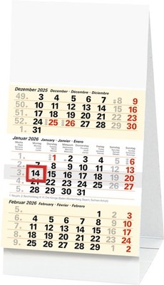 BRUNNEN 3-Month Desk Calendar Nicht Bekannt, White | Yellow/Light Yellow
