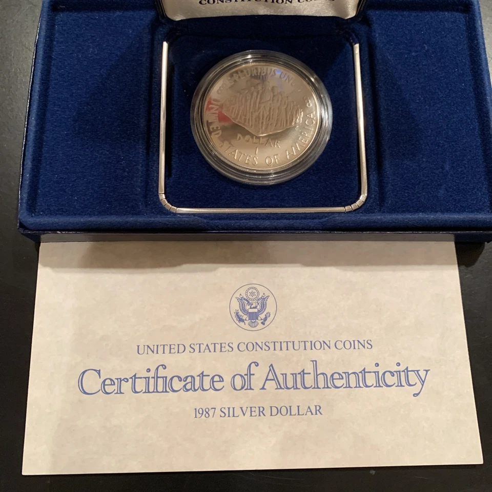 3 U.S. SILVER DOLLARS - CONSTITUTION - LIBERTY- JEFFERSON - PROOF! - Image 4 of 4