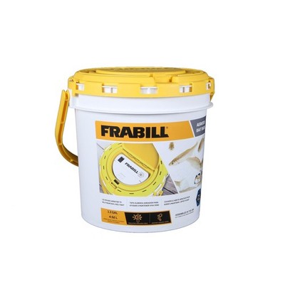 Frabill 4825 Insulated Bait Bucket with Built 1.3 Gallons, White and Yellow 