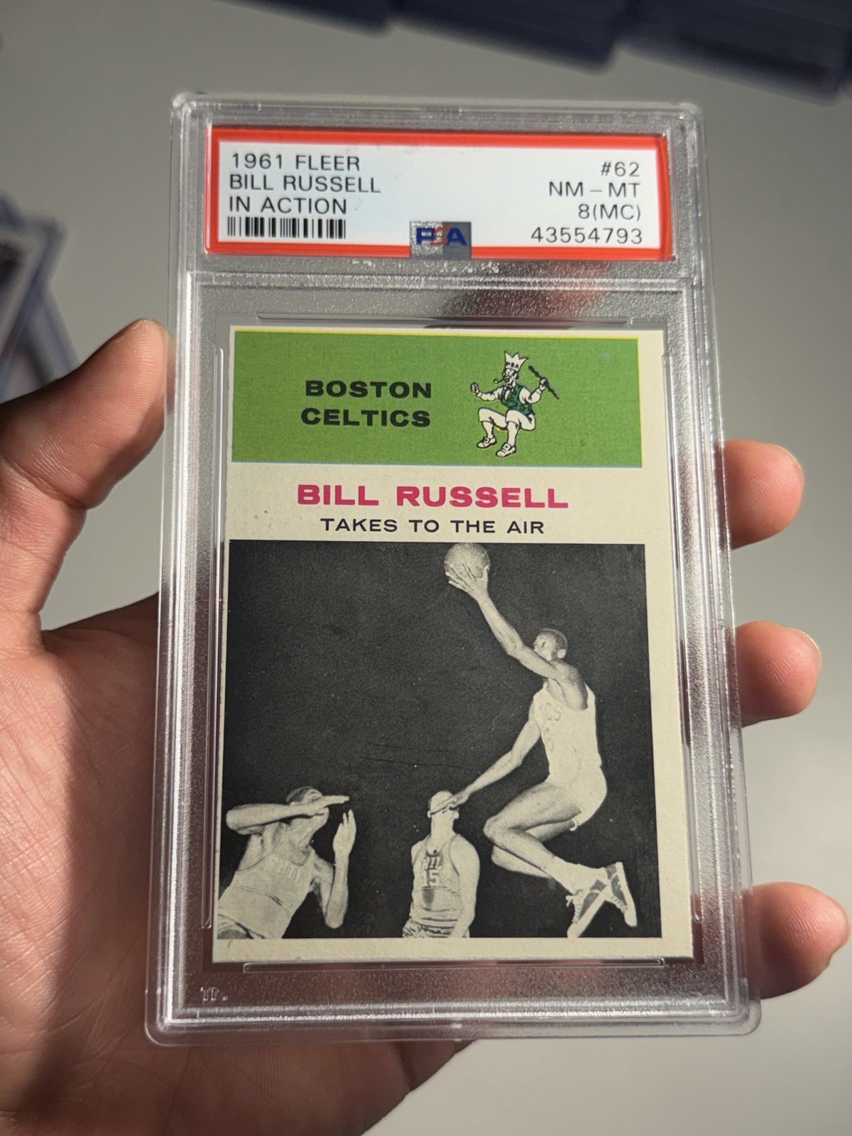 1961-62 Fleer Bill Russell #62 Psa 8 Mc view 3