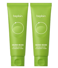 Beplain Mung Bean Cleansing Foam 2 Pack 160ml Korean Face Cleanser pH Balanced