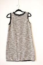 LOFT S tweed fringe sleeveless Shift dress event cocktail S business office