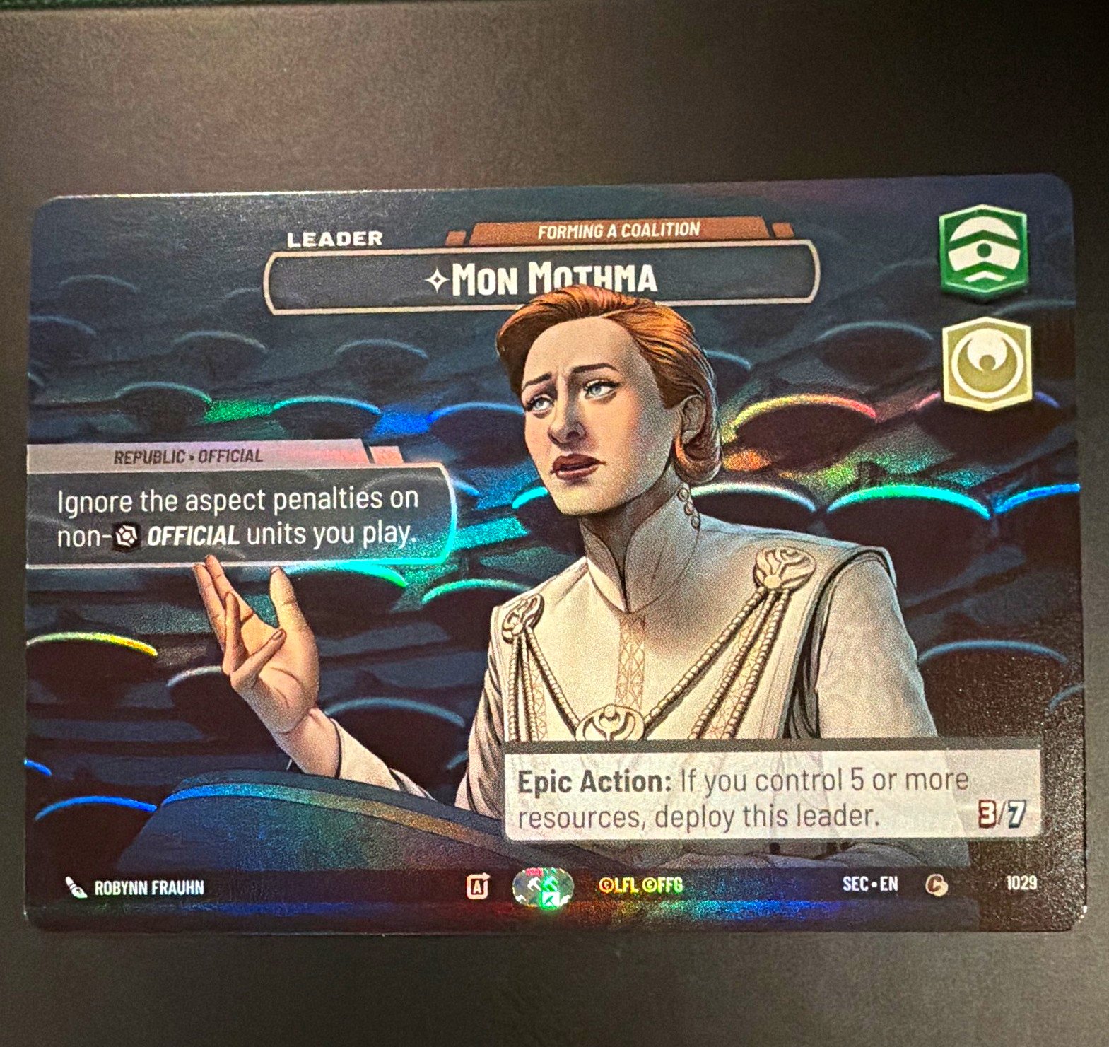 Star Wars: Unlimited Mon Mothma 1029 Bildung einer Koalition (Vitrine)