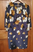Ann Taylor Size 2 Gray Long Sleeve Pullover  Dress With Beautiful Floral Print