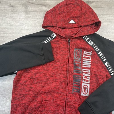 Ecko Unltd Hoodie Jacket Size Large Men s Full Zip Y2K Rhino Red / Black