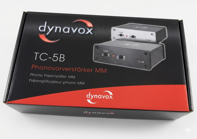 Dynavox TC-5B Phono Vorverstärker MM | Schwarz | Rauscharm | Netz- & Batterie