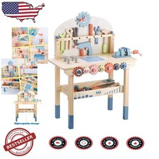 Interactive Toy Workbench - Kids Tool Set, Beech Wood, Skill Building, Gift Idea