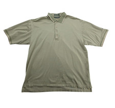 Descente International Collection Kemper Lakes Green Striped Polo Shirt Men's L