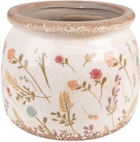 Clayre & Eef 6CE1551M Dekoration Blumentopf Ø 15X13 Cm Rosa / GrüN