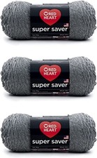 Gray Heather Yarn 3 Pack - Acrylic Worsted 236 Yards for Knitting/Crochet