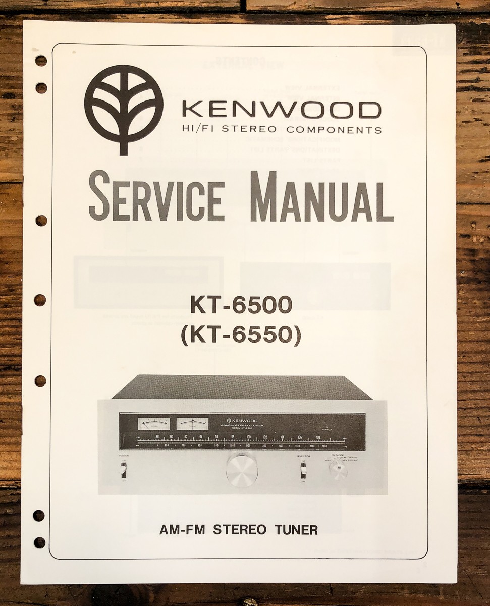 Kenwood KT-6500 KT-6550 Tuner Service Manual *Original*