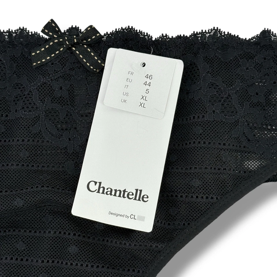 Chantelle Rive Gauche Negro Encaje Bikini Bragas Ropa Interior Talla XL 3087 Foto 3 de 4