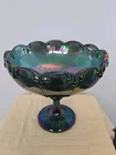 Vintage Indiana Glass Iridescent Carnival Glass Compote with Pedestal Base