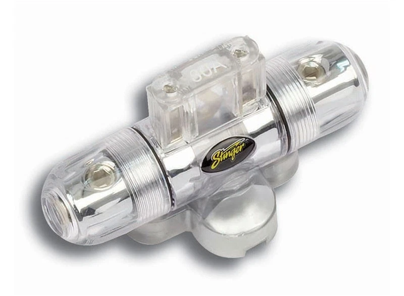 ORINCO In-Line MAXI Blade Fuse Holder 8GA-4GA - Nickel/Clear, 12V/24V/36V + 1 Fuse - View #3
