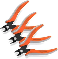 Precision Flush Wire Cutters 5 Inch Micro Pliers 3 Pack