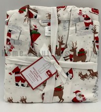 Pottery Barn Kids Adult Santa Reindeer Flannel Pajama Set 2 Pcs Medium S4044