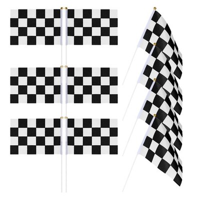 10 Pcs Kleine Karierte Flagge Rennwagen-Partydekorationen Rennflaggen