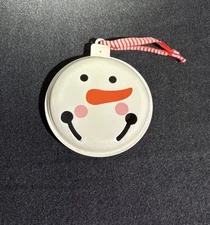 vintage snowman Head metal rattling Christmas Ornament