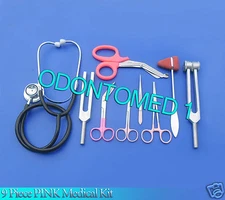 9 Piece PINK Medical Kit - Diagnostic EMT Nursing Surgical EMS Student Paramedic