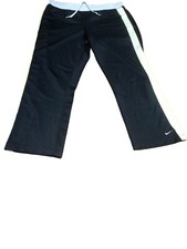 Vintage Nike Pants Women's size M 8-10 navy Blue Wide Leg Cropped