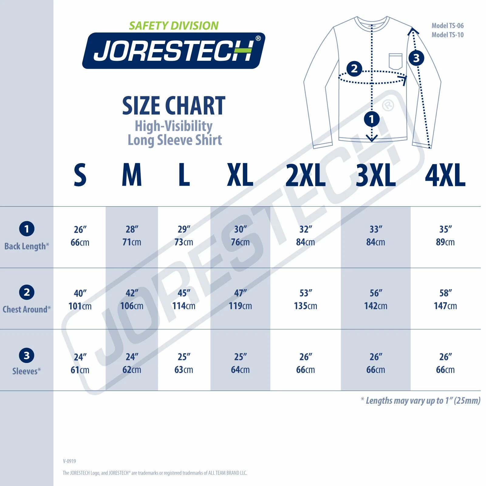 Black Safety Long sleeve Shirt with external Convenience Pocket 5 pack - product detail image 2
