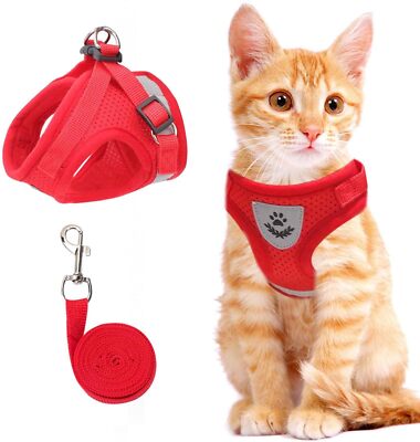 Cat Vest Harness and Small Dog Vest Harness for Walking All Weather Mesh Harn...