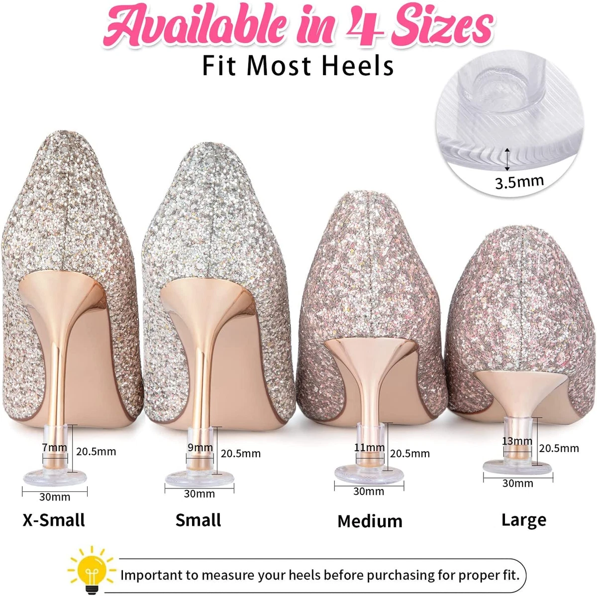 Solemates High Heel Protectors Clear, Narrow - NEW India | Ubuy