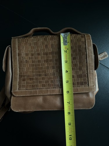 Vintage Kenneth Cole Shoulder Bag, Woven, Brown Leather, Crossbody - Picture 18 of 19