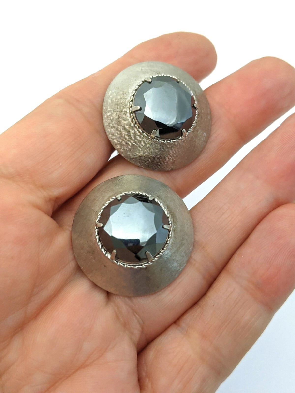 Mid Century 925 Sterling Silver Destino Onyx Circle Vintage Mens