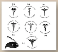 Custom Caduceus Medical Signs Shiny EZ-Seal Hand Held Personalized Embosser,