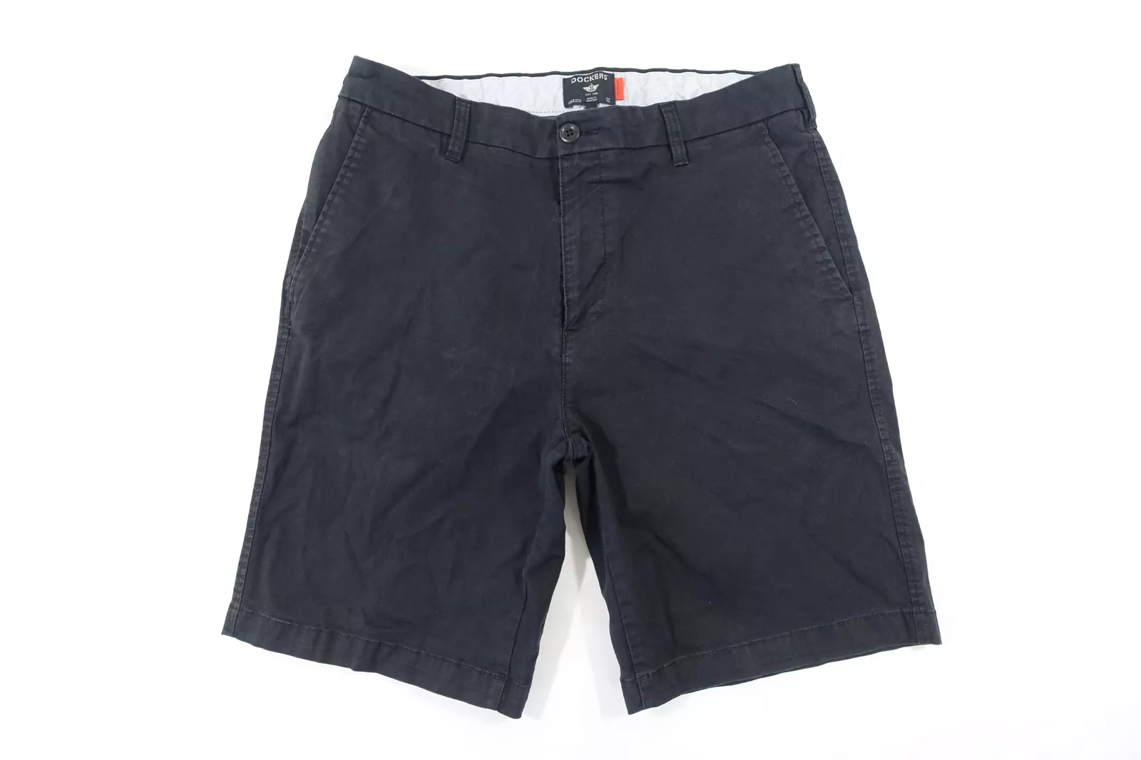 DOCKERS Supreme Flex Marineblau 33 Stretch Chino Shorts Herren Gebraucht