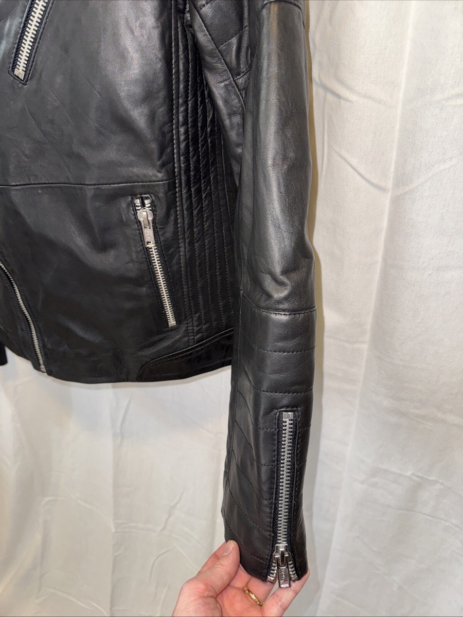 NWT Barneys New York Original Leather Black Moto Jacket Size NWT Barneys New York Original Leather Black Moto Jacket Size