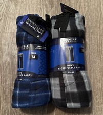 2 Pairs Lounge Sleep PJ Pant Micro Fleece Plaid M Pajamas Sleepwear