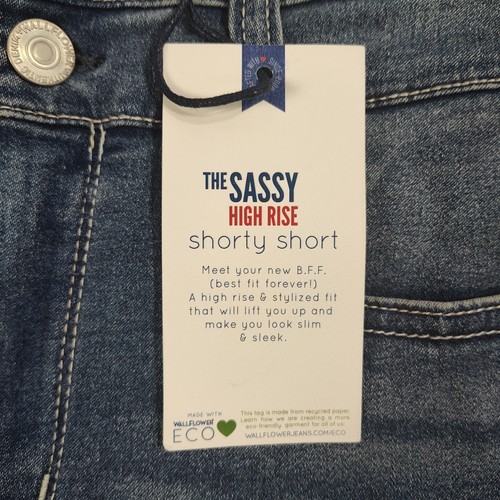 Nwts! Wallflower Junior's Size 5/27 Light Wash Blue Sassy High Waist Shorts - Picture 4 of 19
