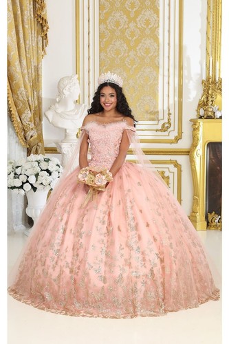 Womens Dresses For Sweet 16 Long Sweetheart Cape Sleeves Ball Gown Plus Size - Picture 4 of 35