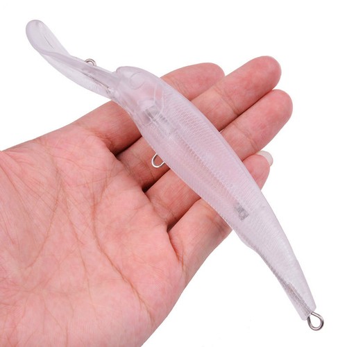 Lot 20x Blank Bass Fishing Lure Unpainted Crankbait Minnow Hard Baits 6.5"/0.8oz
