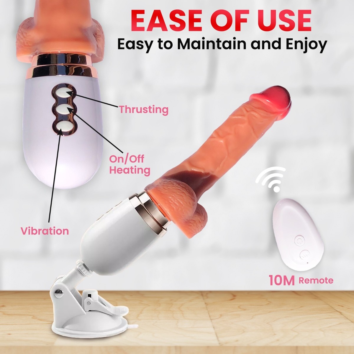 heat stimulation vibrating sex machine Automatic Heating Thrusting Dildo Sex Machine for Women HandsFree Sex Toys  US