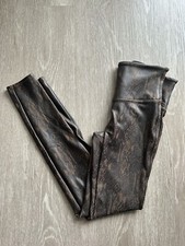 Spanx Faux Leather Matte Snake Leggings Brown Medium